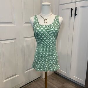 Old Navy Green Geometric Tank Top